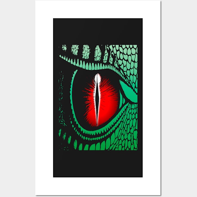 Red Dragons Eye Design Wall Art by LuckDragonGifts